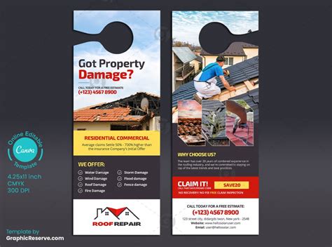 10+ Roofing Door Hangers (CANVA Design Templates/Ideas)