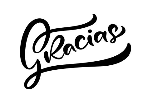 Gracias Thank you in Spanish Modern brush calligraphy 375977 Vector Art ...