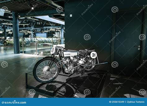 Husqvarna 500 Classic Retro Motorcycle Riga Motor Museum Editorial