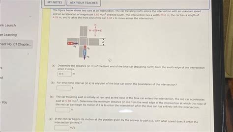 Solved The Figure Below Shows Two Cars At An Intersection Chegg