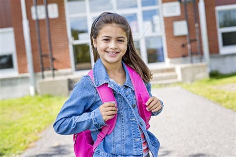 Elementary Student Going Back To School Stock Image - Image of happy ...