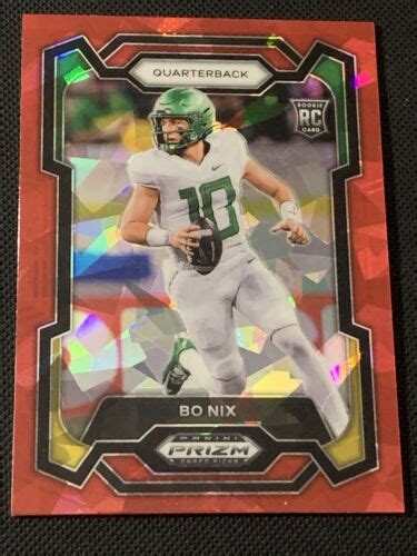 Bo Nix 105 RC 2024 Prizm Draft Picks Red Ice Oregon Ducks Denver