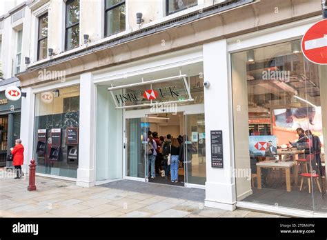 HSBC Bank Branch In St Anns Square Manchester City Centre Queue Of