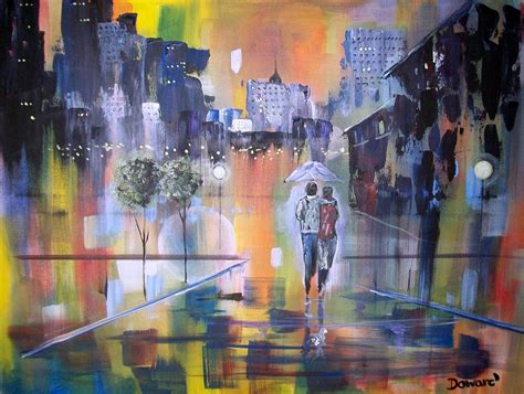 ORIGINAL 8x10 Abstract Canvas Art Print -: City Stroll | raymsart ...