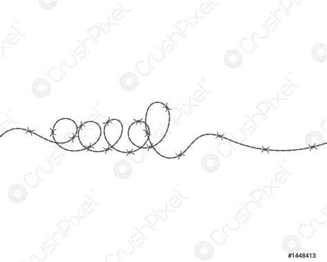 Barbed Wire Vector Illustration Stock Vector Crushpixel