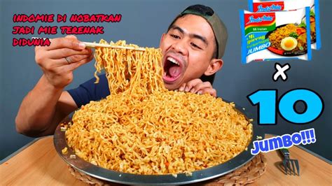 TERENAK DIDUNIA 10 BUNGKUS INDOMIE GORENG JUMBO YouTube