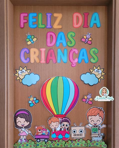 Decoração de porta dia das crianças Psicopedagoga Kamilla Stati