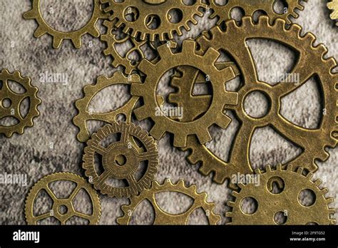 Cogs And Gears Closeup Steampunk Style Stock Photo Alamy