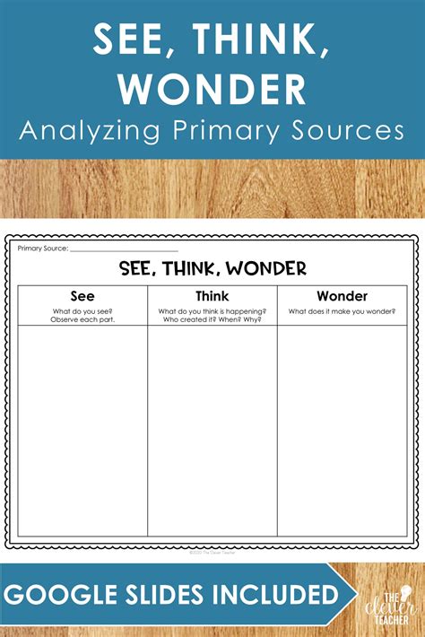 See Think Wonder Graphic Organizer Acitivities To Increase Student