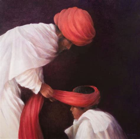 Tying A Turban Acrylic On Canvas Photograph By Lincoln Seligman