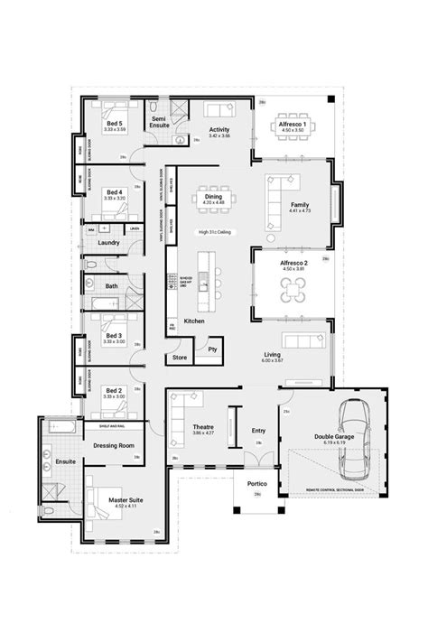 The Floor Plan For An Apartment With Three Bedroom Two Bathrooms And