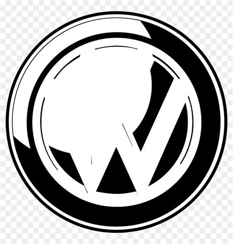 Volkswagen Logo Black And White - Vw Campervan Logo Clipart (#830224) - PikPng