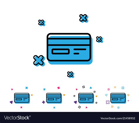 Credit Card Line Icon Bank Payment Method Vector Image