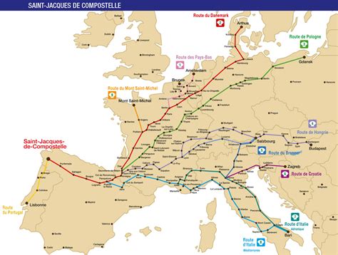 La Carte Des Routes De Compostelle