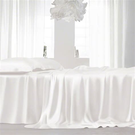 White 4pcs 100 Mulberry Silk Sheet Sets 25 Momme