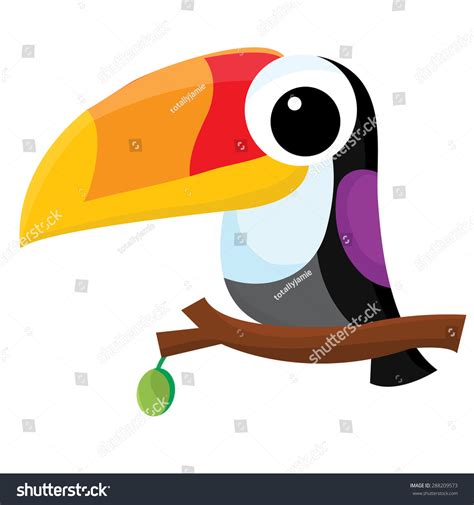 Cute Big Beak Cartoon Toucan Bird Vector Illustration. - 288209573 : Shutterstock