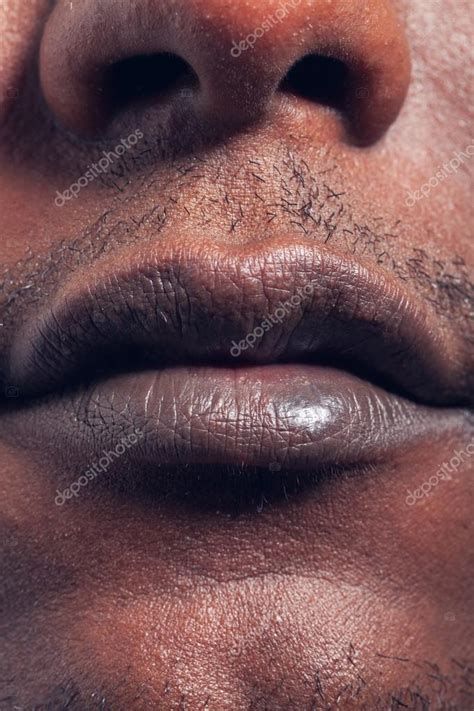 Man Lips Close Up View — Stock Photo © Zveiger 59091455