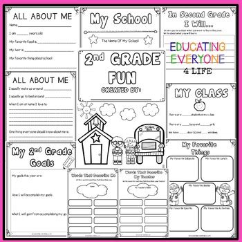 back to school activities second grade by educating - welcome back 2nd ...