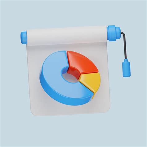 Premium PSD 3d Statistics Slideshow Rendering Icon Illustration