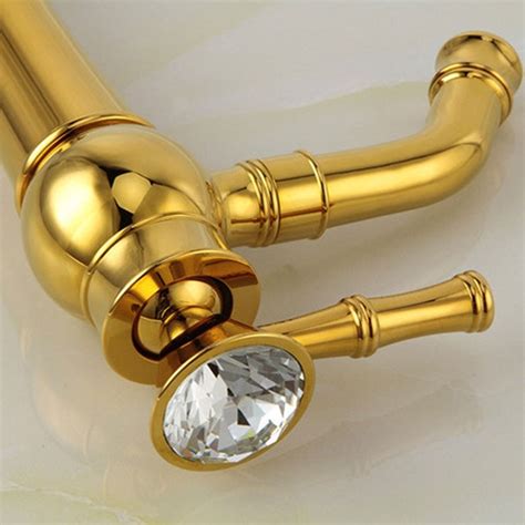 All Bronze Bathroom Basin Hot And Cold Water Faucet Style Gold Short Model Water Inlet Pipe