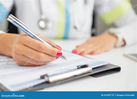 Woman Doctor Writing Stock Photo Image Of Medical Healthy 61053770