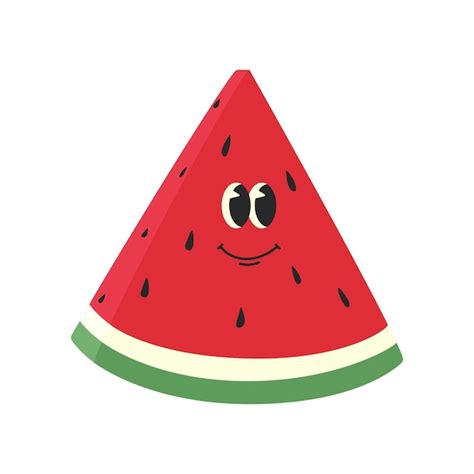 Premium Vector A Cute Watermelon Slice Character