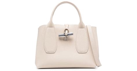 Petit Sac Cabas Roseau En Cuir Longchamp En Coloris Neutre Lyst