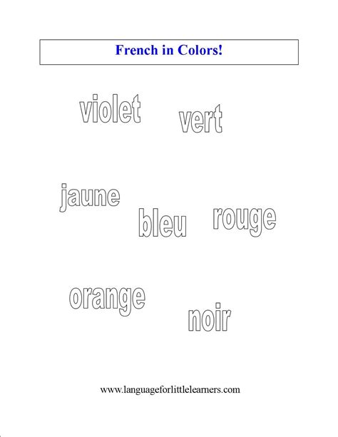 11 Best Images of French Color Words Worksheet - Printable French Color ...