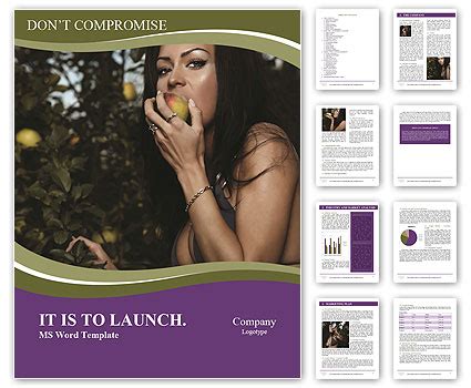 Bikini Clad Beauty Poses In Apple Filled Autumn Garden Word Template