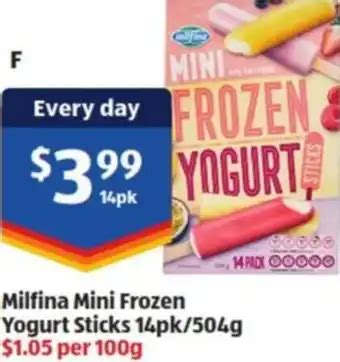 Milfina Mini Frozen Yogurt Sticks Pk G Offer At Aldi