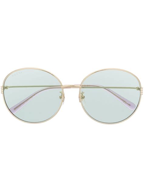 Gucci Eyewear Polished Round Frame Sunglasses Farfetch