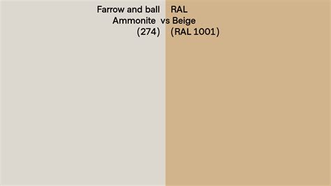 Farrow And Ball Ammonite 274 Vs Ral Beige Ral 1001 Side By Side