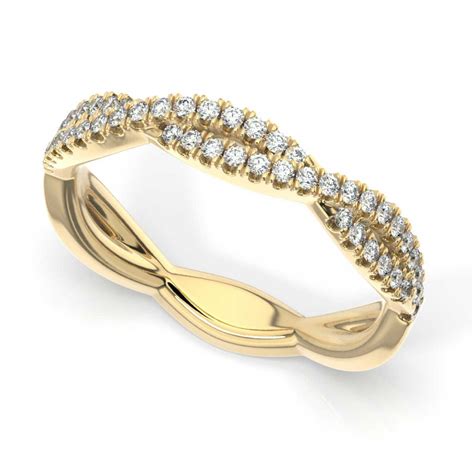 14k Yellow Gold Petite Verona Infinity Diamond Ring 14 Ct Tw In