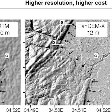 Bilila-Mtakataka fault scarp hillshade DEM examples using SRTM 30 m ...