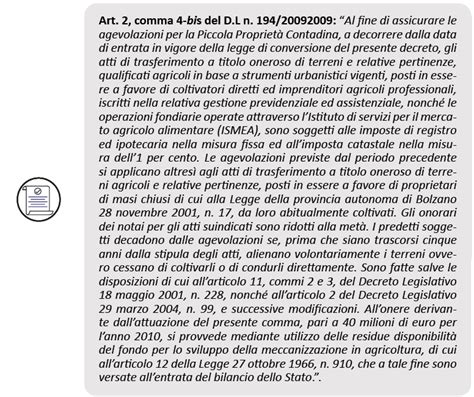 Le agevolazioni per la Piccola Proprietà Contadina soluzioni