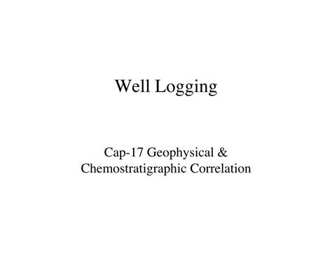 Pdf Well Logging Uprmgeology Uprm Edu Classes Geol Welllogging