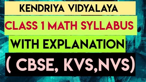 Class 1 Syllabus Math Kv Class 1 Syllabus Cbse Class 1 Math Syllabus Kv Class 1 Math