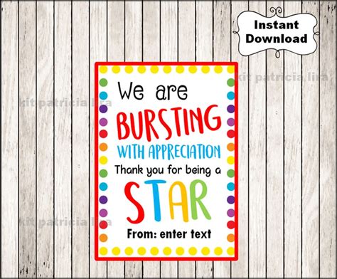 Free Printable Starburst Appreciation Printable Printable Templates