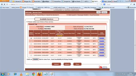 State Bus Routes,Fare ,Schedule information online: TNSTC online Booking