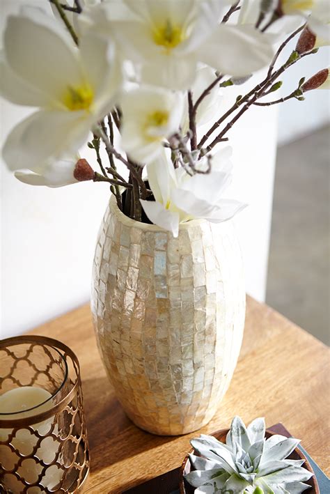 Capiz Shell Vase Home Design Decor Hallway Wall Decor Home Decor