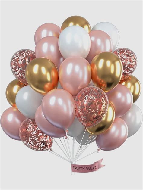 Rose Gold Chrome Confetti Balloon Bouquet Rose Gold Party Etsy Artofit