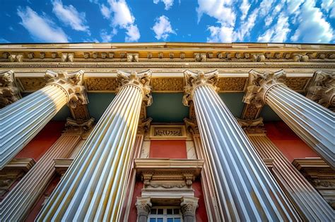 Premium Photo Facade Of An Old Palace Building With Columns