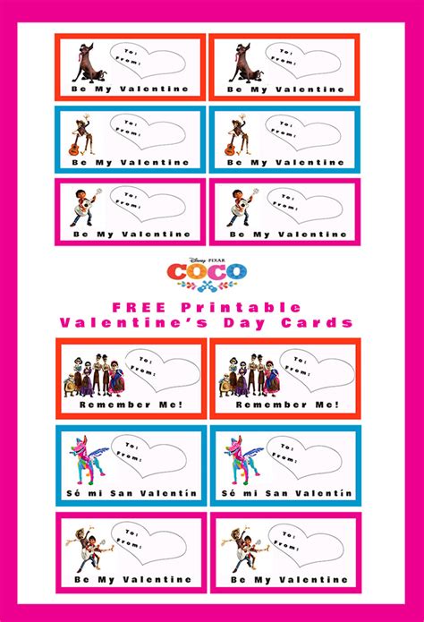 FREE Printable Coco Valentines Day Cards