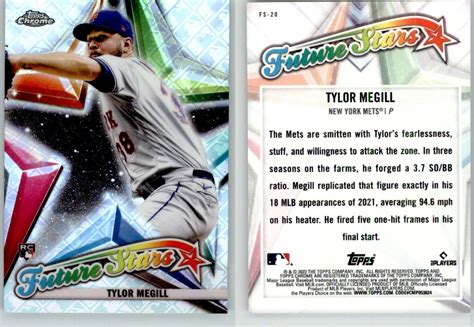 Tylor Megill 2022 Topps Chrome Future Stars Logofractor FS 20 Mets RC