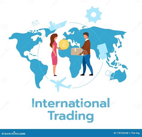 International Trading Flat Vector Illustration Stock Vector