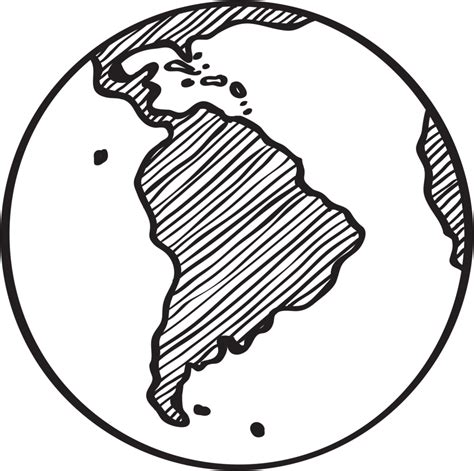 Dibujo A Mano Alzada Del Mapa Del Mundo En El Globo Png