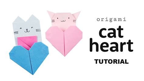 Diy Origami Heart Origami Cat Heart Tutorial Collab With Origami Tree