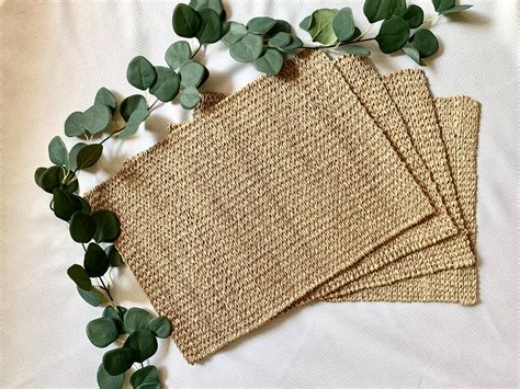 Handwoven Natural Rectangular Abaca Summer Placemat Etsy