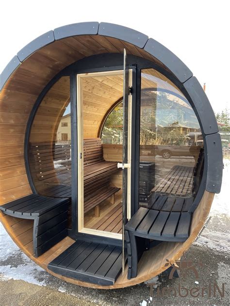 101 4 Persons Outdoor Barrel Sauna Panorama Glass Front