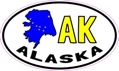 In X In Oval Ak Alaska Sticker Vinyl Car Truck Bumper Decal Cup Stickers